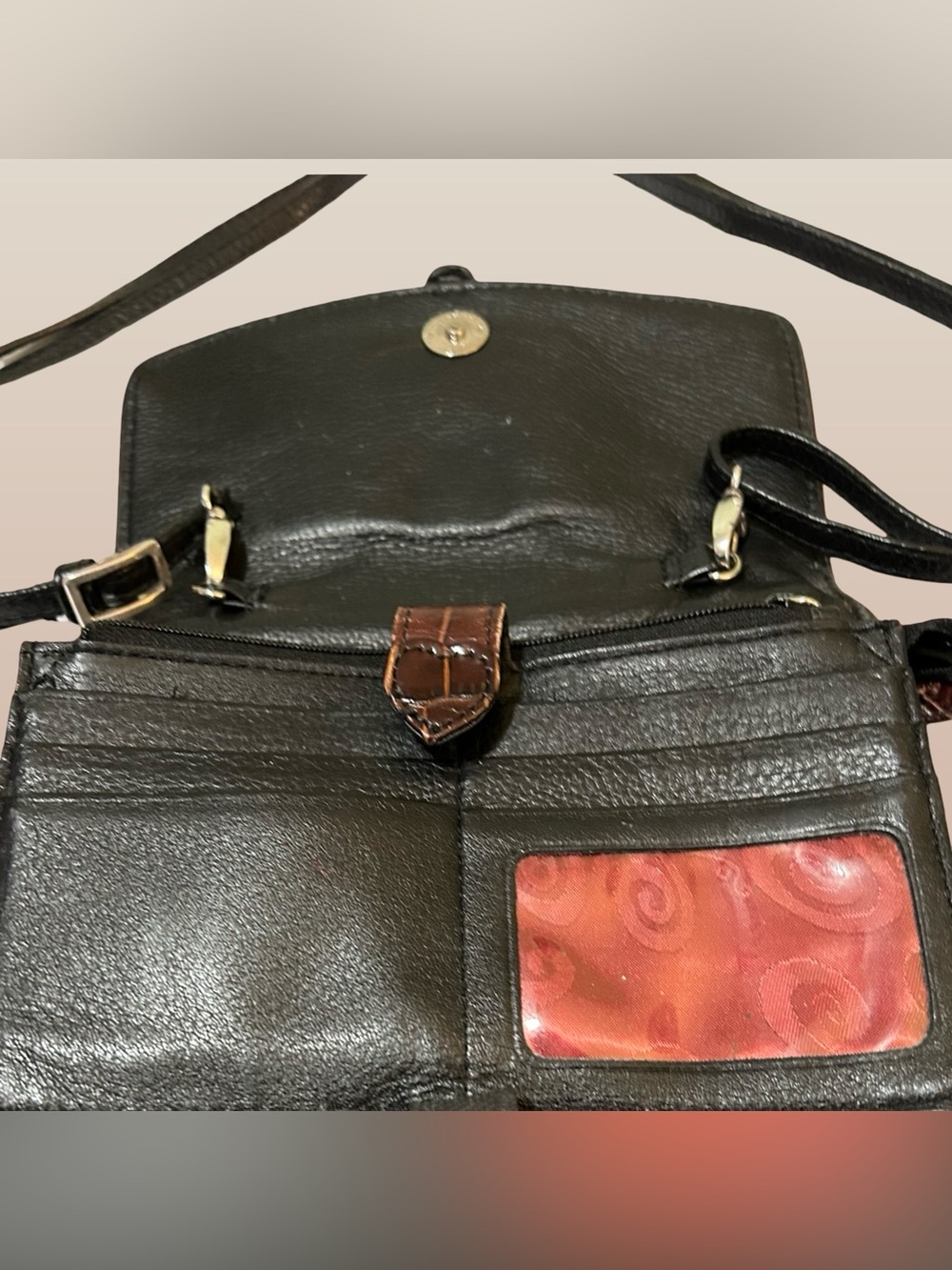 GOOD PLUS CONDITION! BRIGHTON NEPAL ORGANIZATION PEBBLE LEATHER CROSSBODY PURSE! - Picture 2 of 16